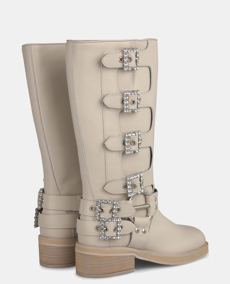 BIKERSTIEFEL MIT STRASSSTEINEN