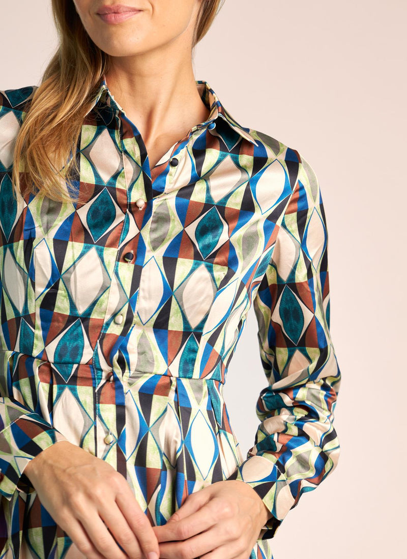 VESTIDO SATINADO ESTAMPADO