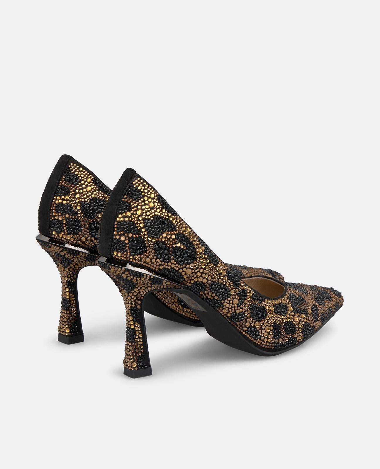 ZAPATO TACÓN PEDRERÍA BICOLOR