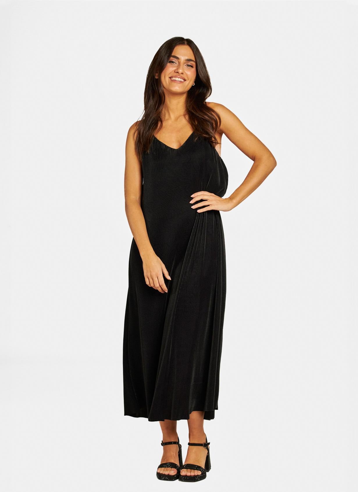 PLEATED MIDI DRESS