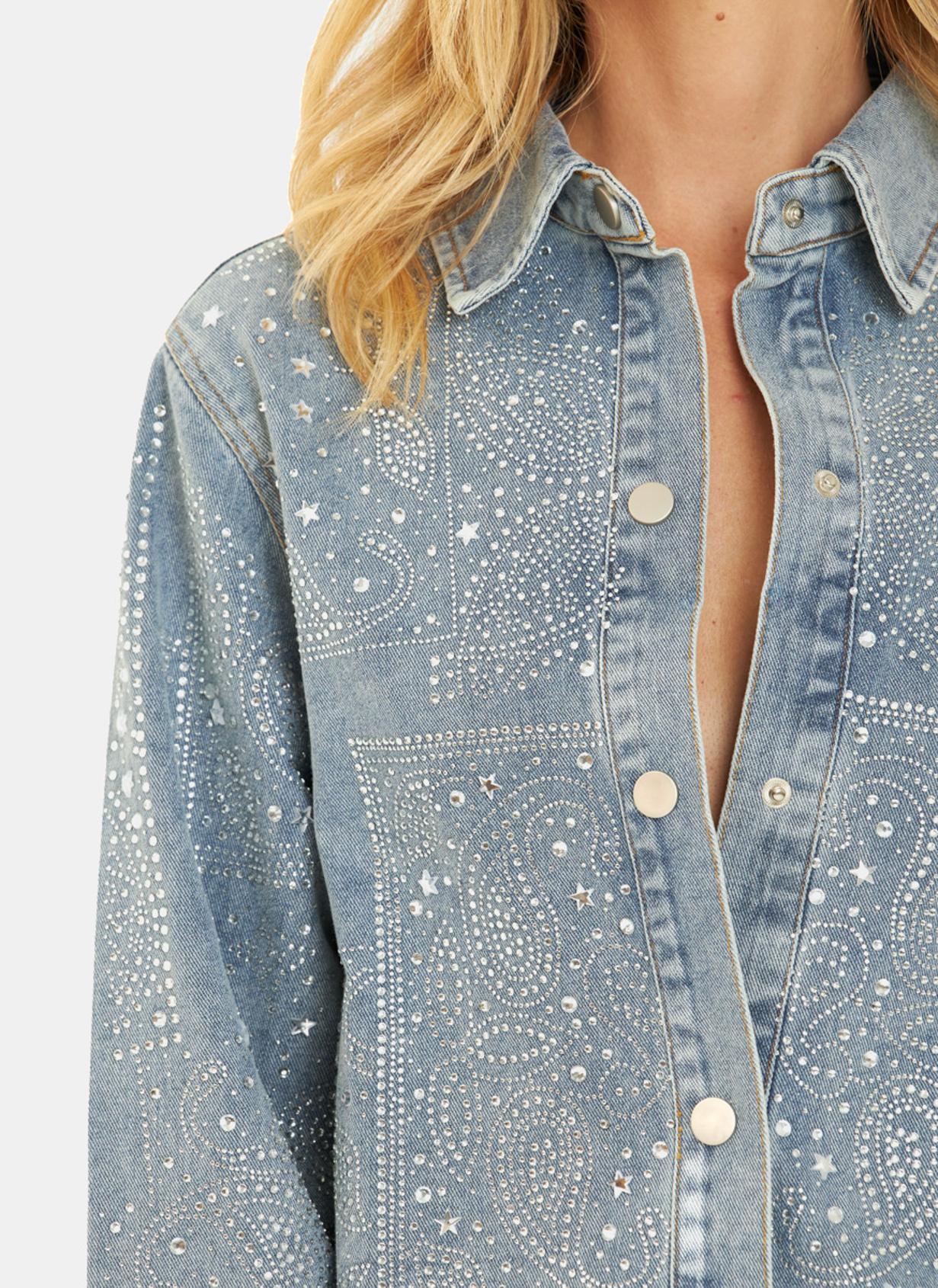 CAMICIA IN DENIM CON STRASS