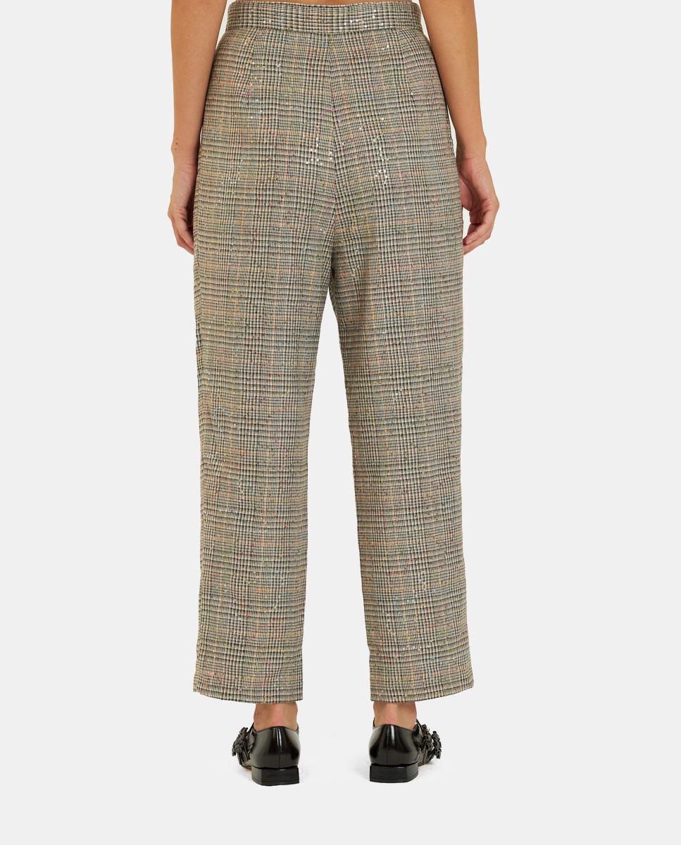 CHECKERED PANTS WITH SEQUINS