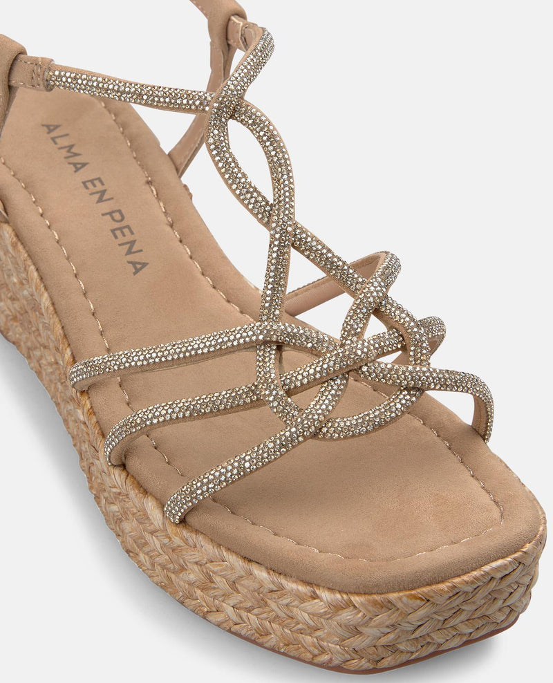 SANDALIA CUÑA EN T ALTURA MEDIA