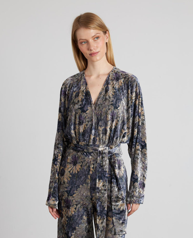 PRINTED RUFFLED JUMPSUIT