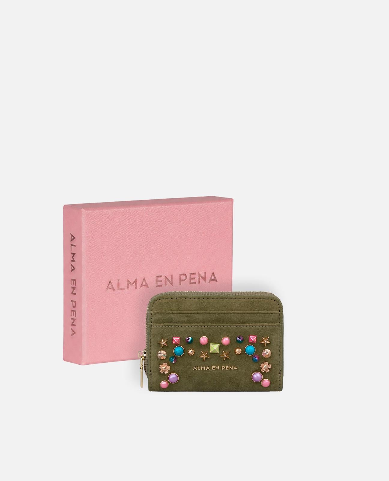 CARTERA CUADRADA TACHAS MULTICOLOR
