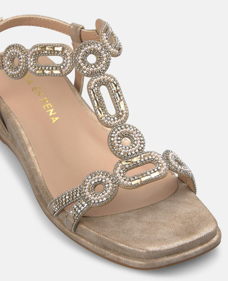 SANDALIA DE PLATAFORMA BAJA CON DETALLE CIRCULAR