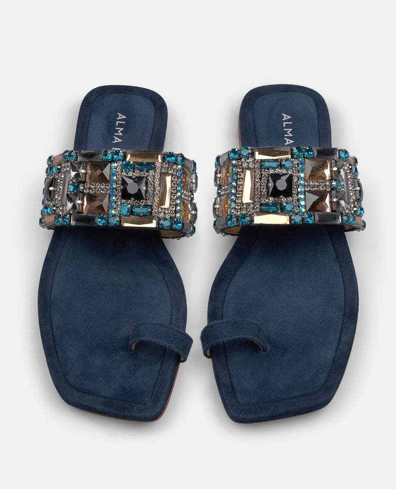 SQUARE TOE BEADED SANDAL