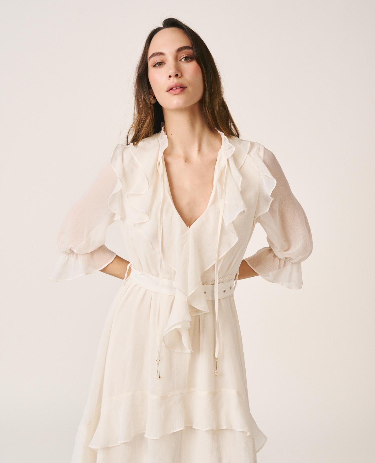 VESTIDO MIDI VOLANTES