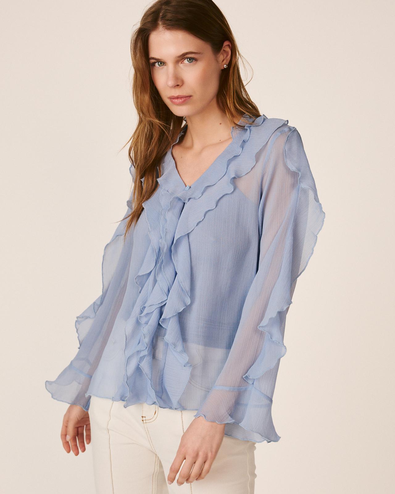 BLUSA CON VOLANTES