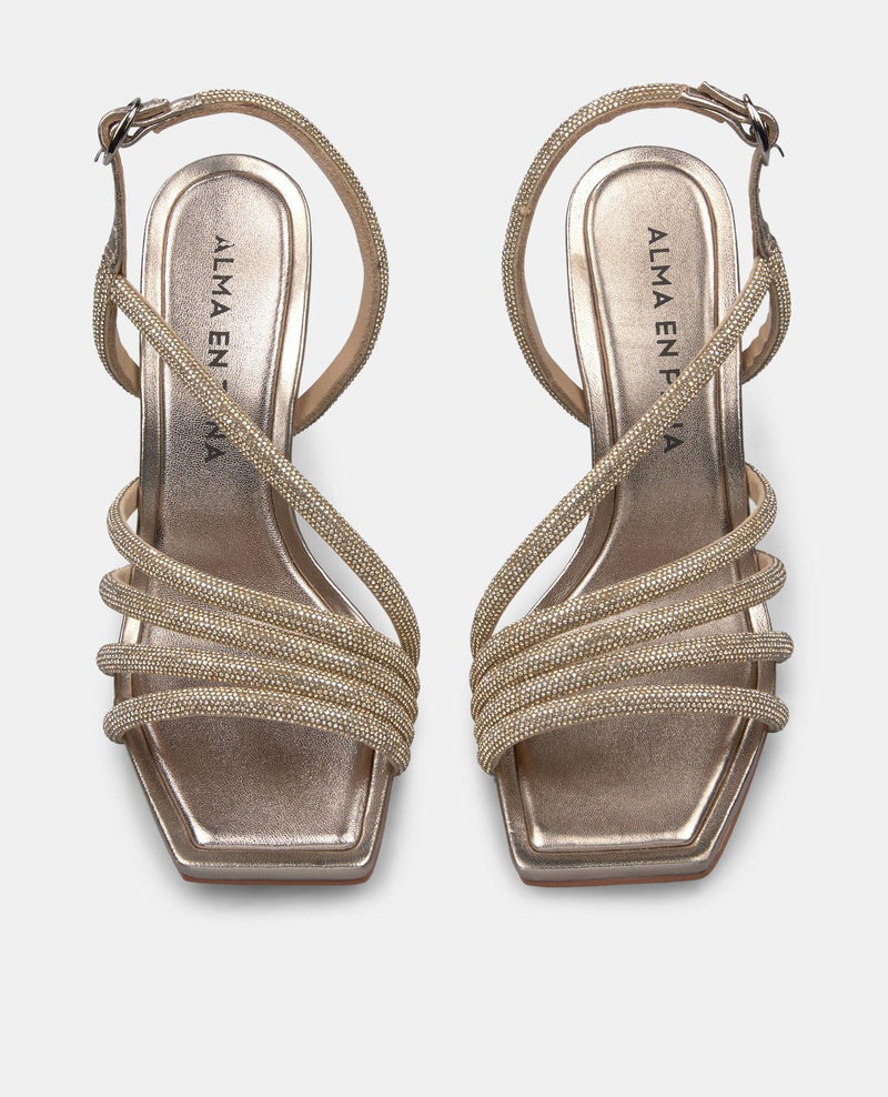 SANDALE À LANIÈRES CROISÉES AVEC STRASS