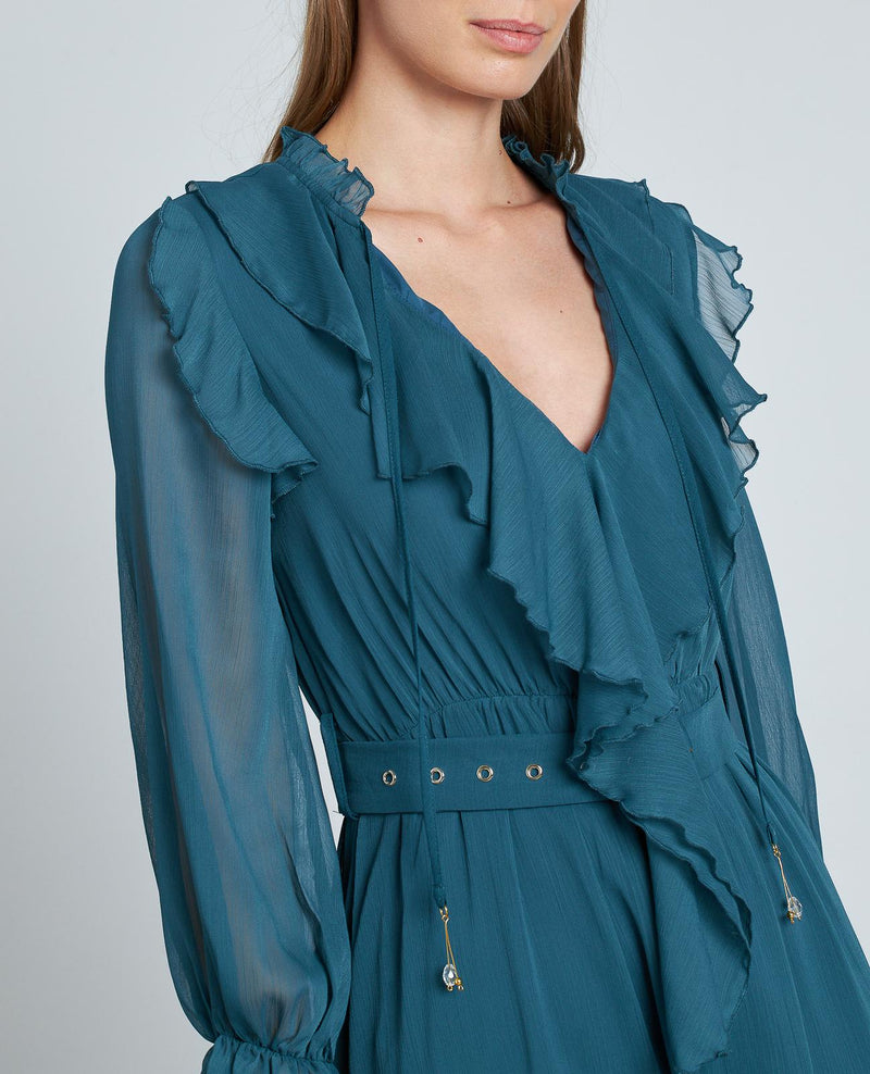 VESTIDO VOLANTES CINTURÓN