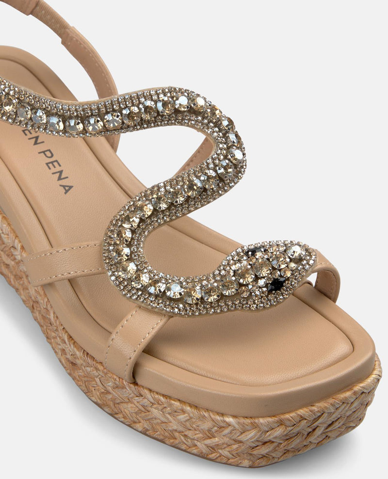 SANDALIA DE ESPARTO CON DETALLE SERPIENTE