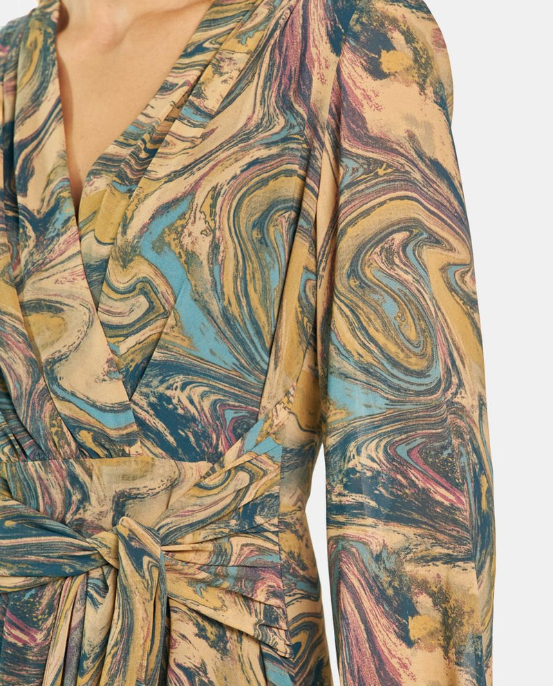 VESTIDO MIDI NUDO ESTAMPADO