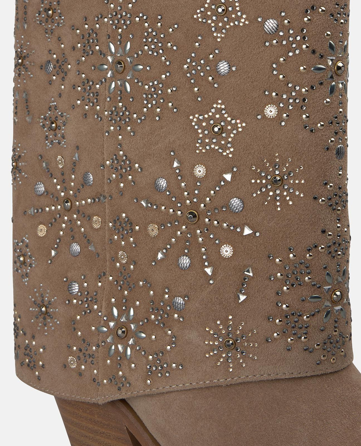 STIVALE DA COWBOY IN PELLE SCAMOSCIATA CON STRASS