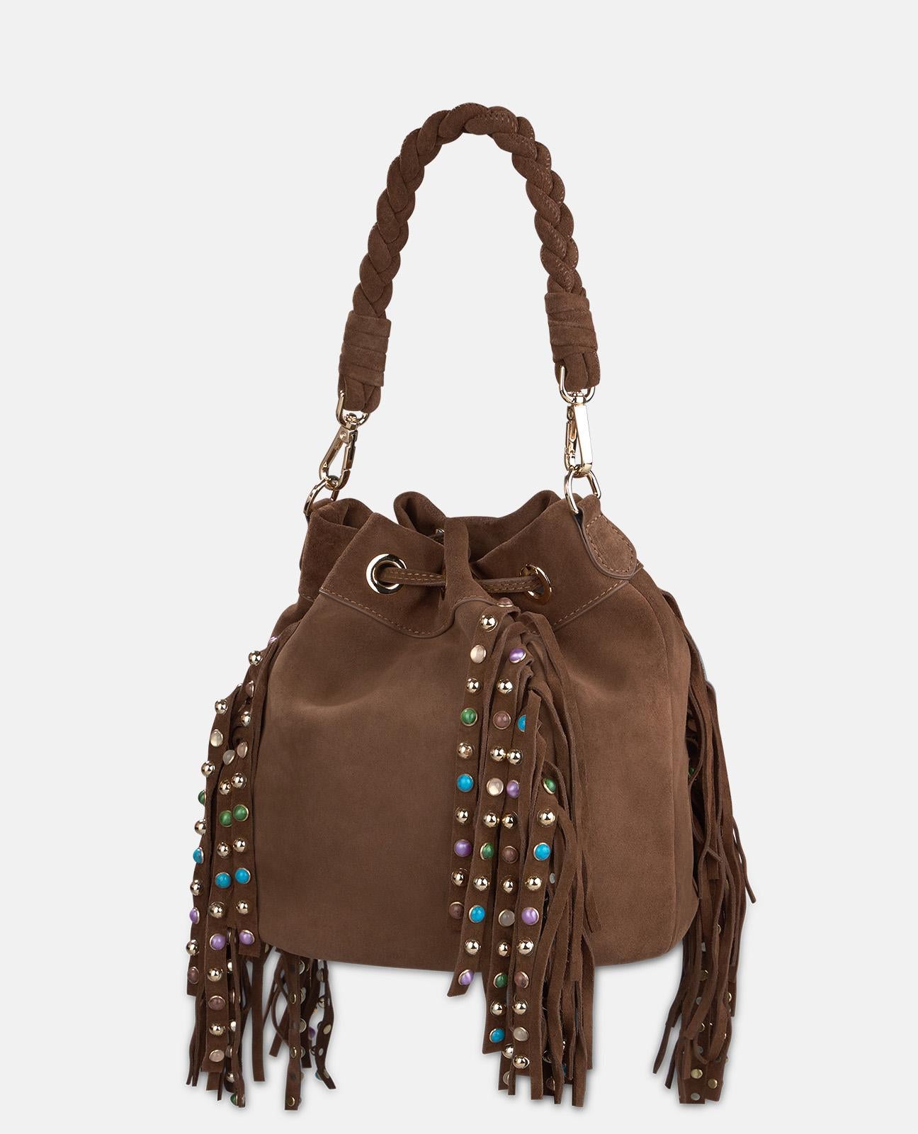 BOLSO BOMBONERA PIEL CON FLECOS