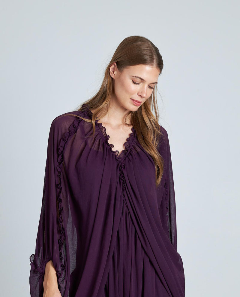 VESTIDO DRAPEADO SEMITRANSPARENTE