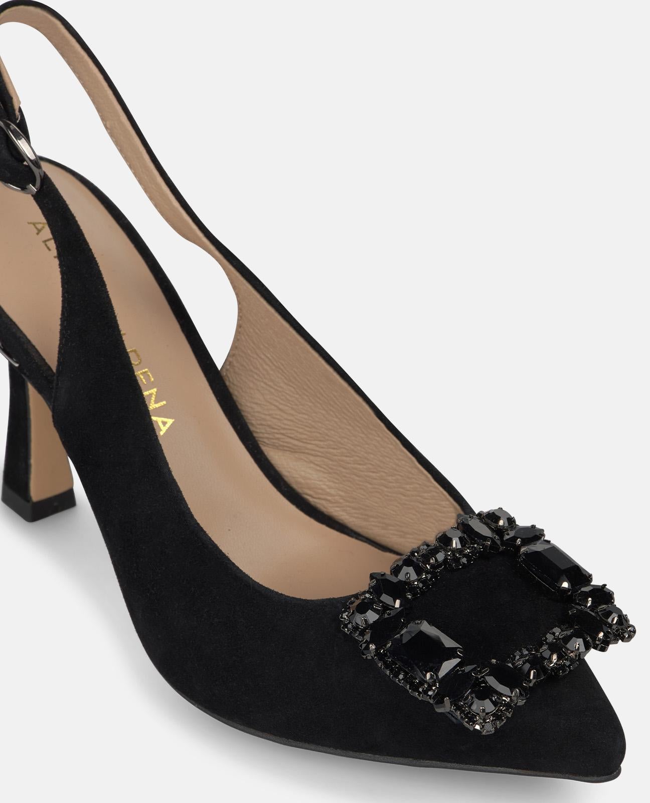 SALON DESTALONADO CON HEBILLA PEDRERIA NEGRO