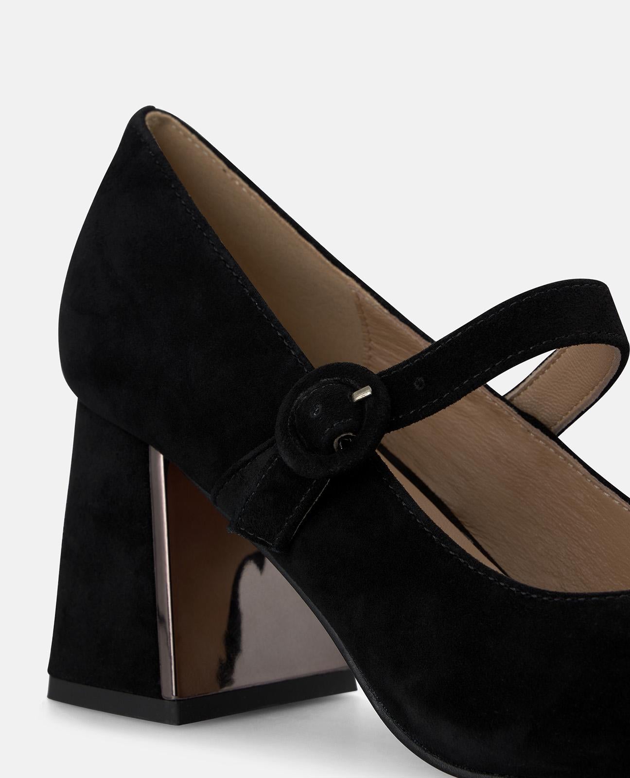 ZAPATO TACÓN DE ANTE CON HEBILLA