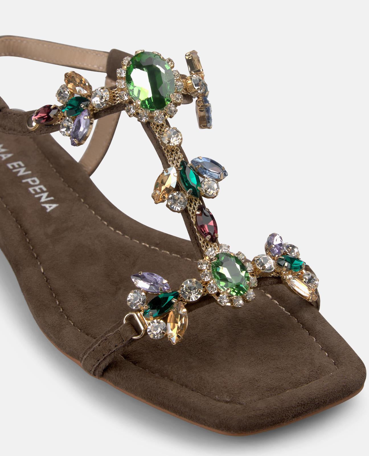 SANDALIA TIRAS PEDRERIA