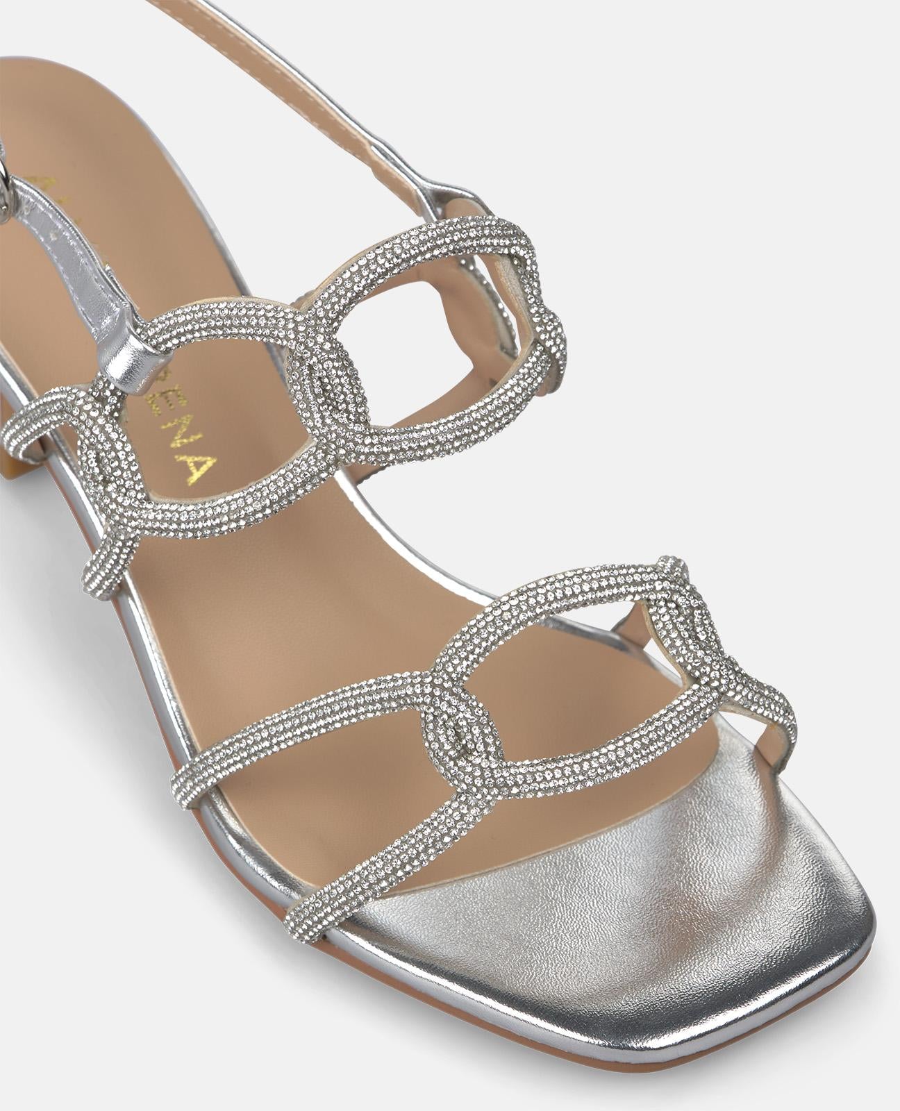 SANDALIA TACON MEDIO TIRAS CIRULARES