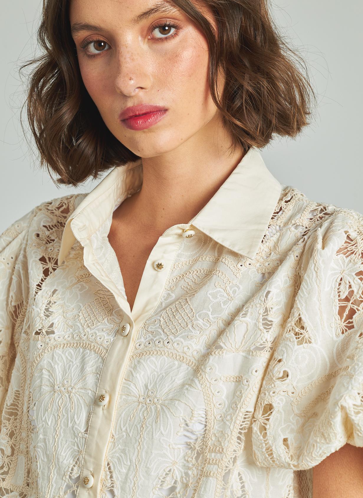 CAMISA MANGA ABULLONADA