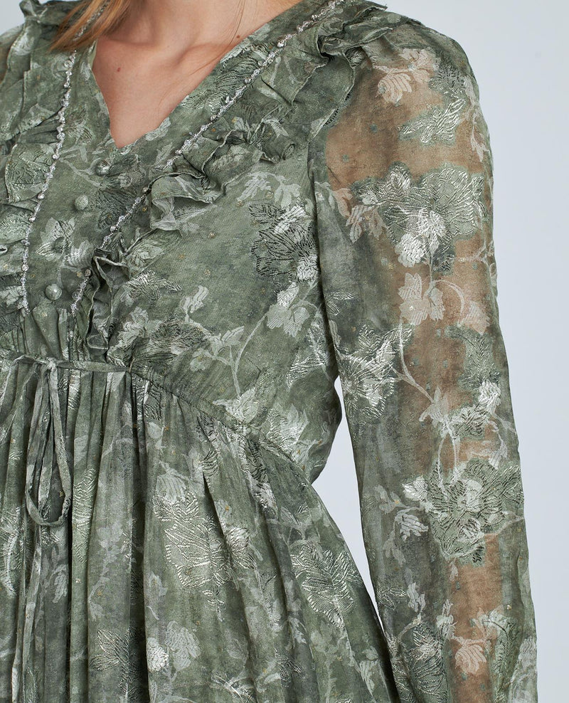 VESTIDO ESTAMPADO CINTURA AJUSTABLE