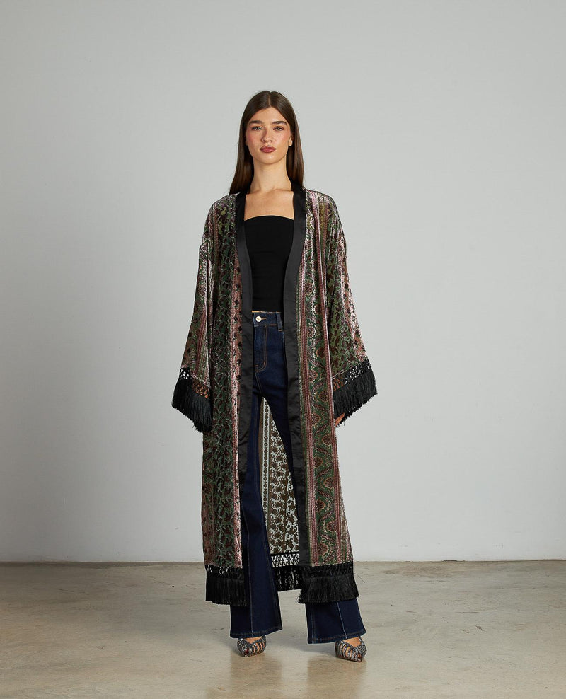 CAFTÁN TERCIOPELO ESTAMPADO