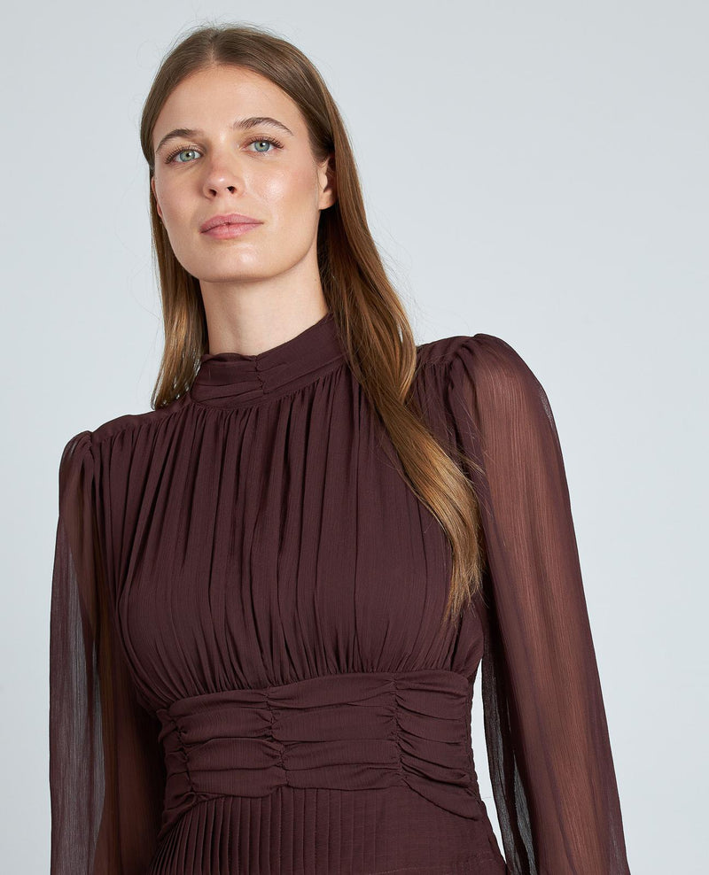 VESTIDO LARGO CON FRUNCIDO