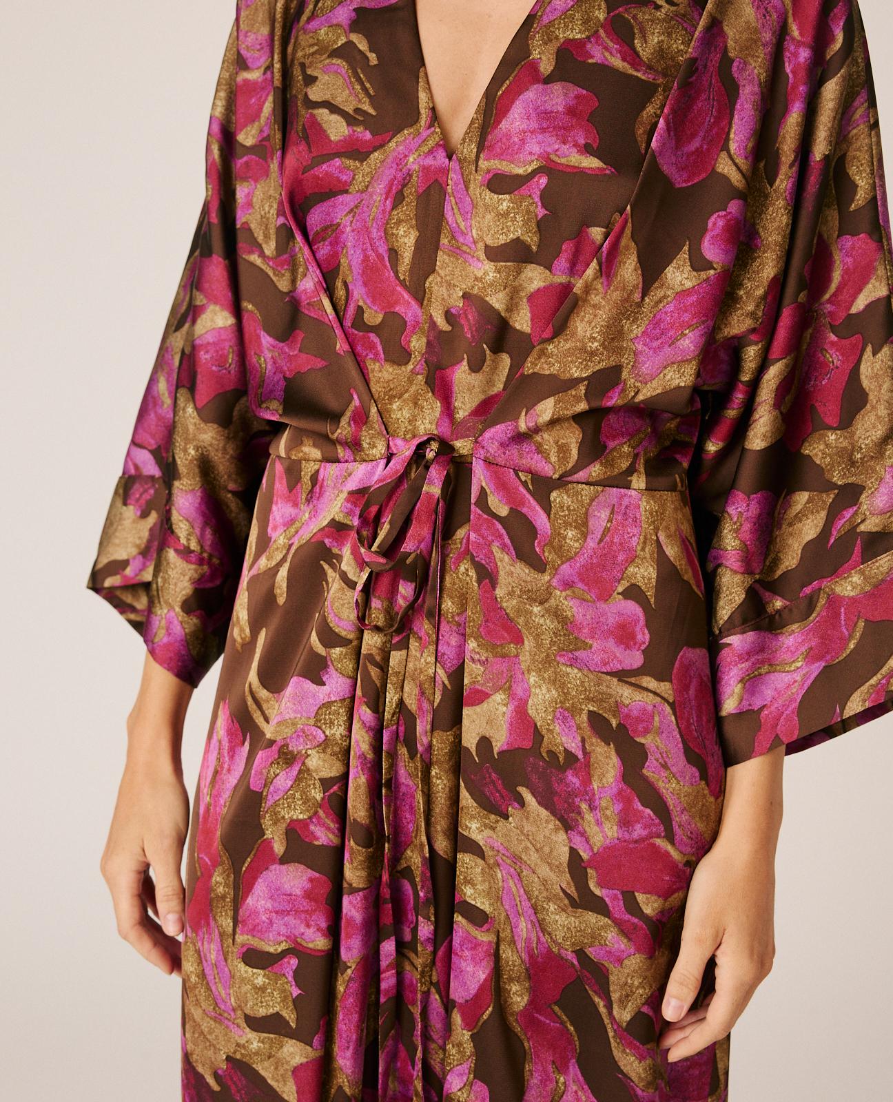 VESTIDO MIDI SATÉN FLORAL
