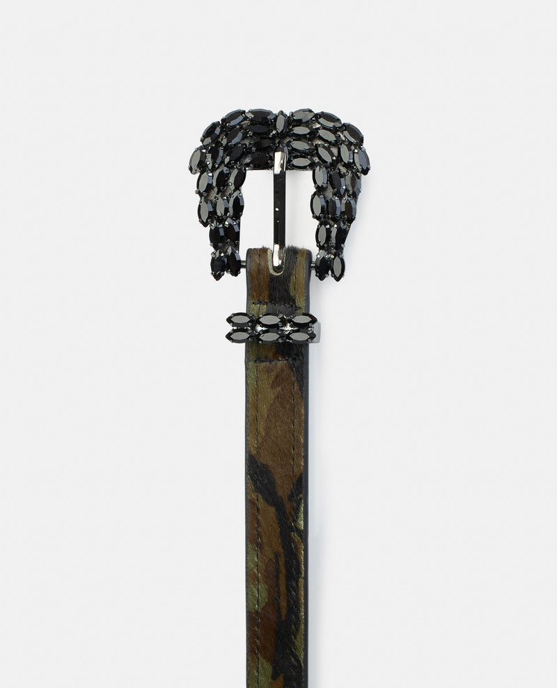 PRINTED BELT WITH JEWEL BUCKLE