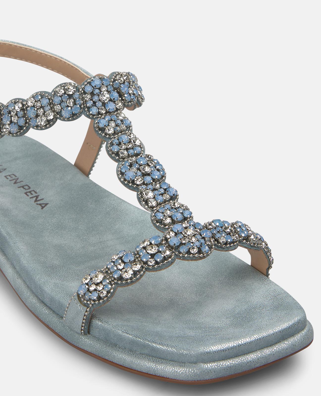 T-STRAP SANDAL WITH RHINESTONES