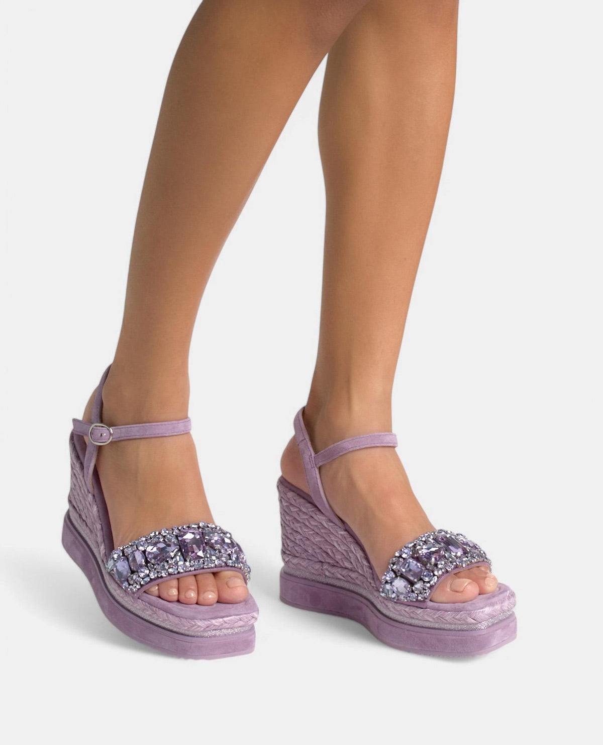 WEDGE WITH RHINESTONES AND PLATFORM