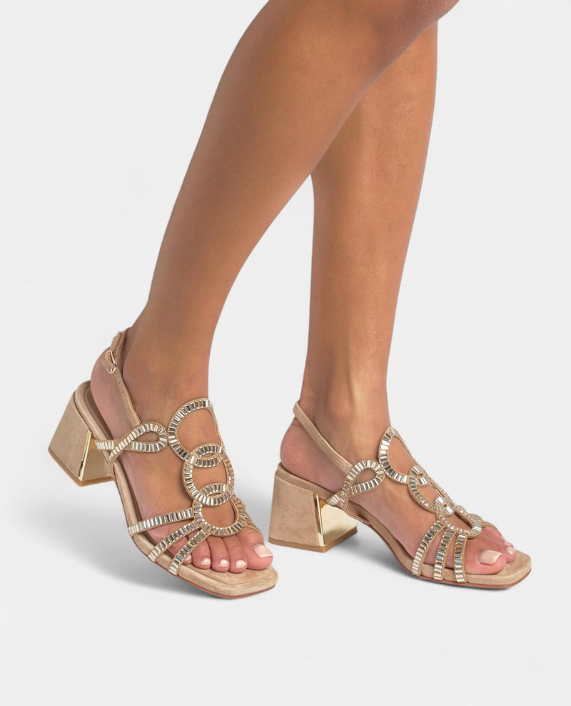 MIRROR EFFECT HEELED SANDAL