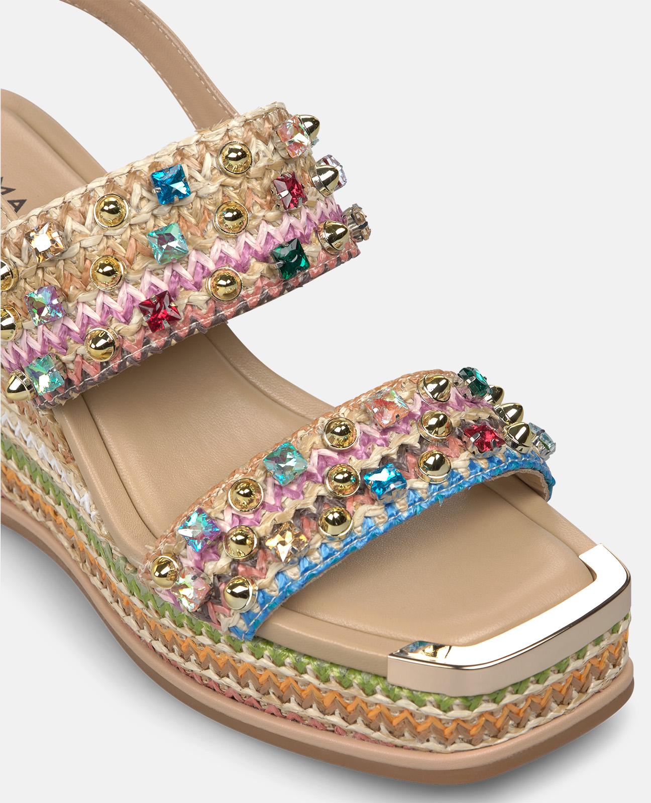 SANDALIA MULTICOLOR DE ESPARTO