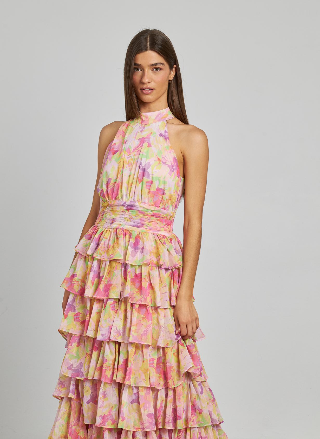 VESTIDO VOLANTES HALTER