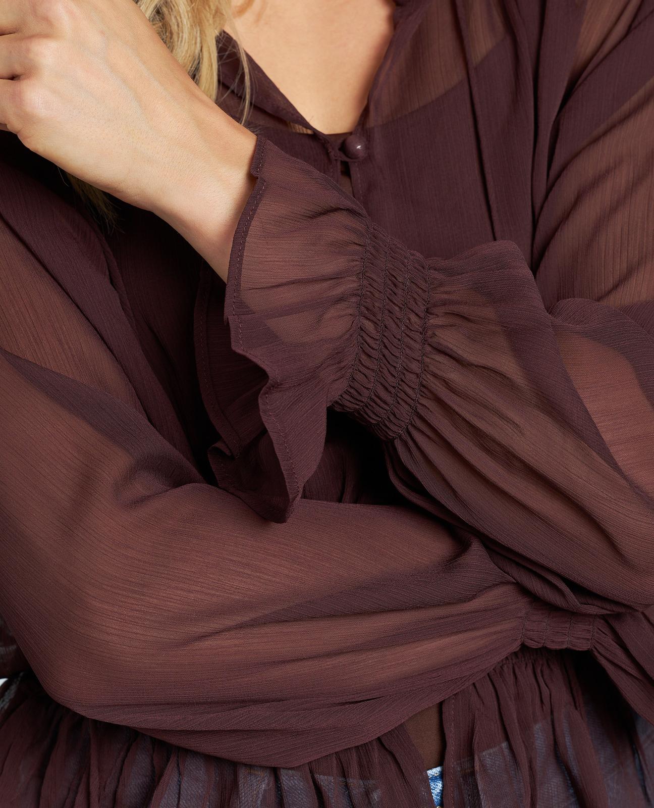 BLUSA SEMITRANSPARENTE VOLANTES