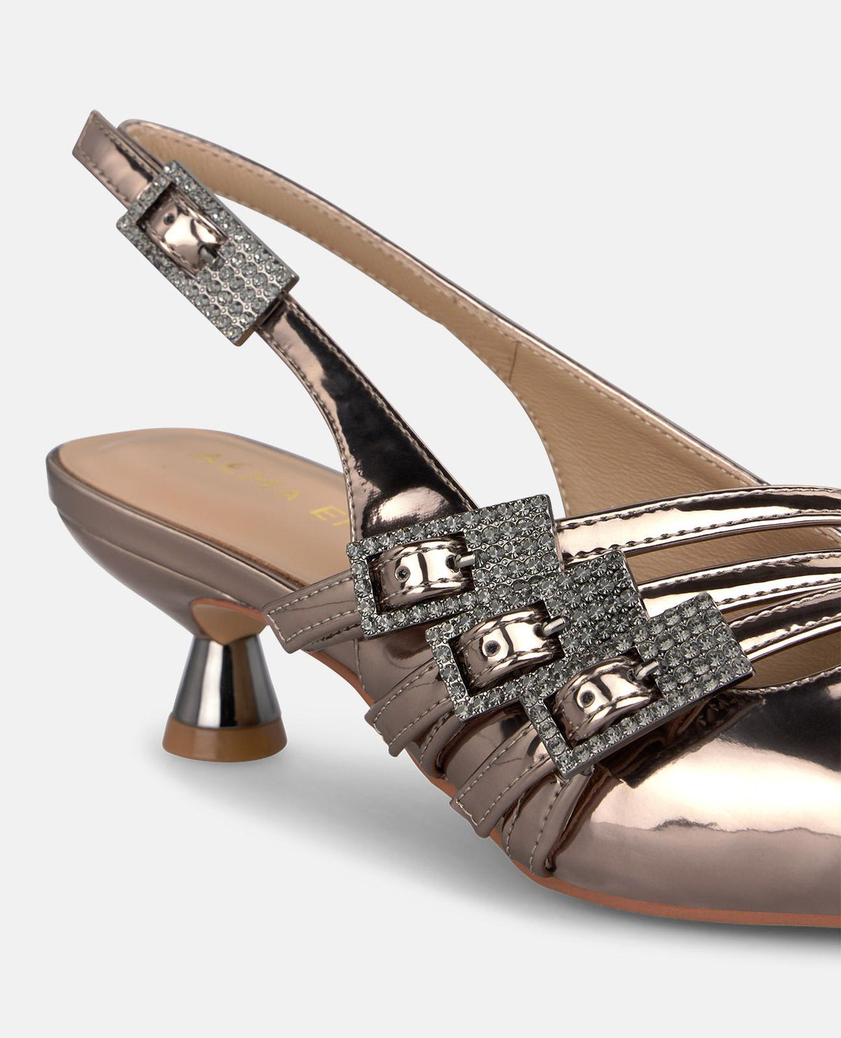 METALLIC OPEN-HEEL SHOE