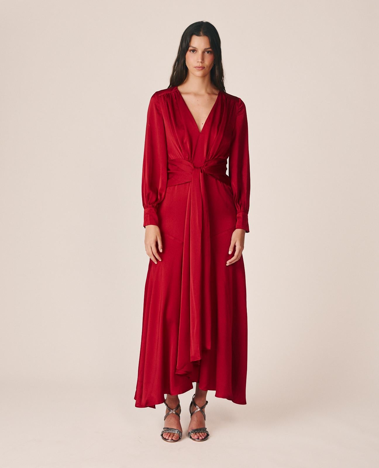 VESTIDO LARGO SATÉN