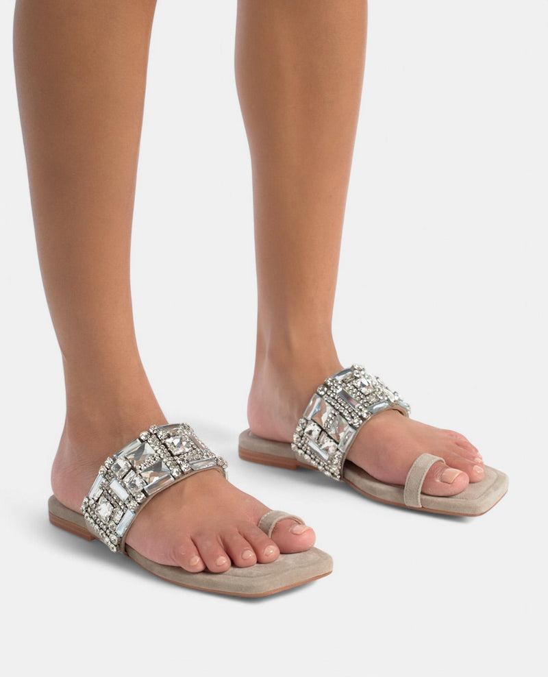 SQUARE TOE BEADED SANDAL