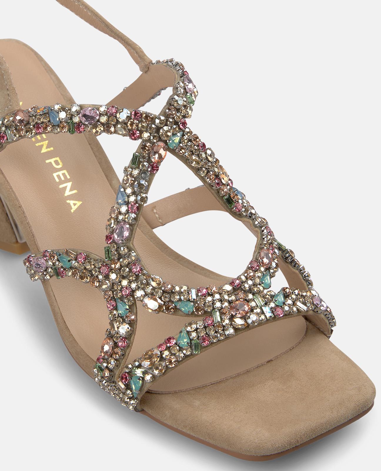 SANDALIA PEDRERIA TIRAS FINAS