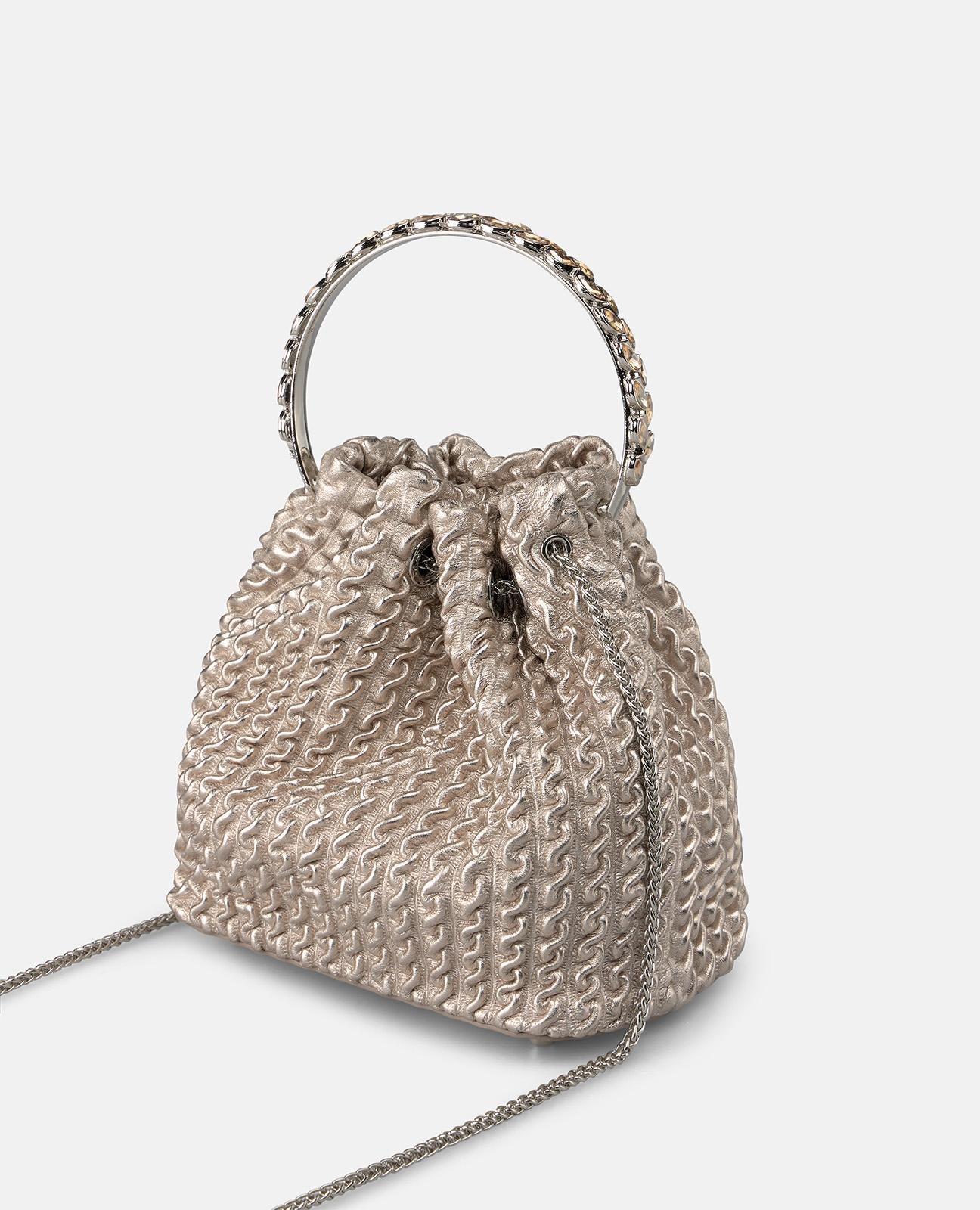 RHINESTONE DETAIL BOWLER BAG