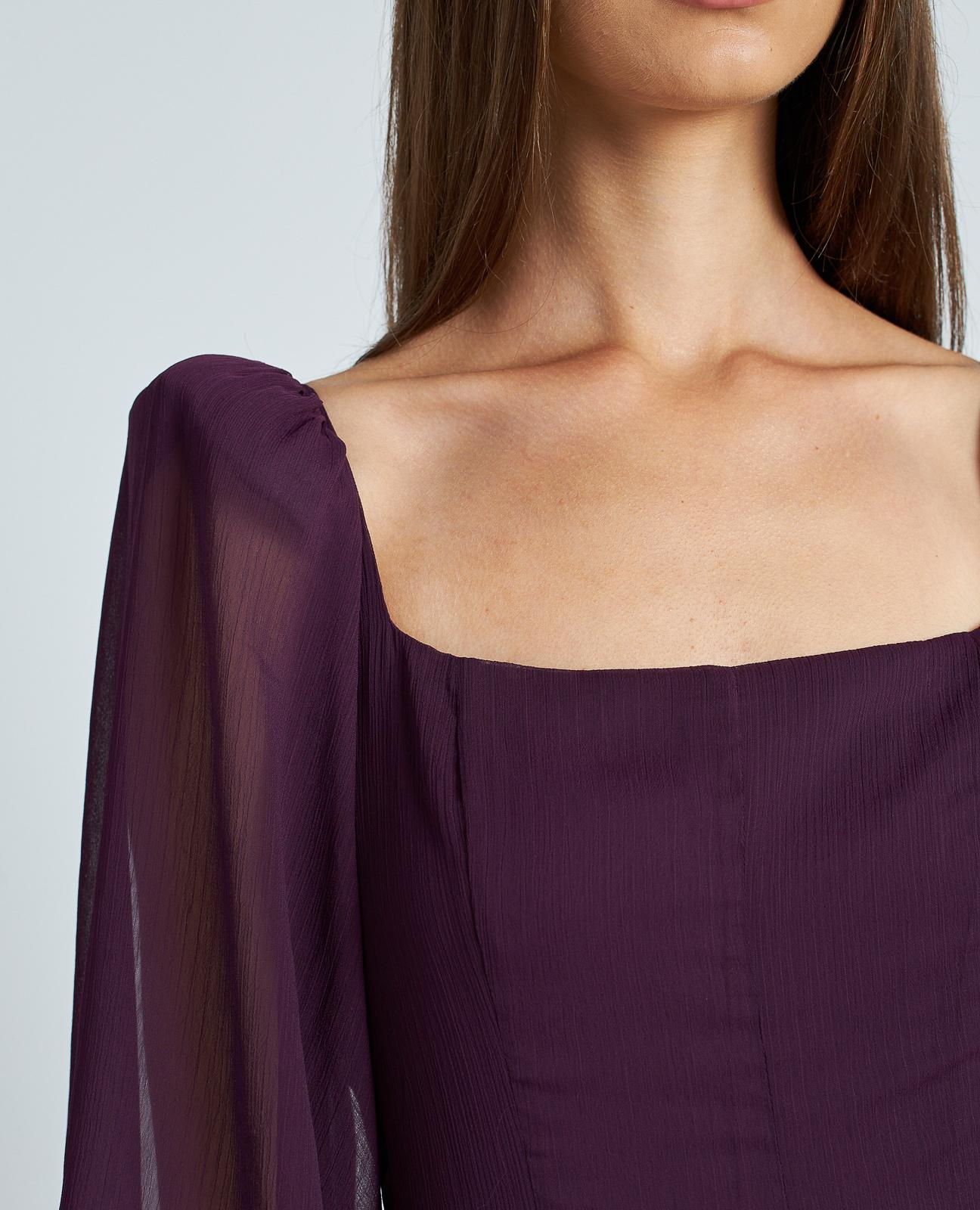 ROBE LONGUE À MANCHES BOUFFANTES