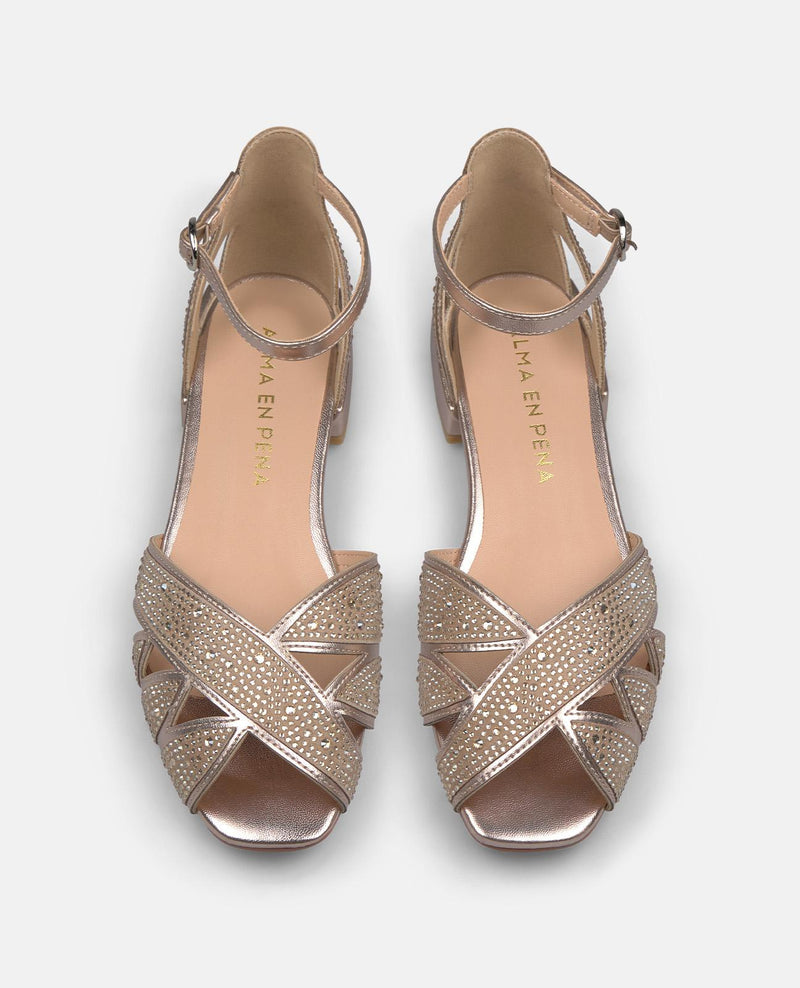 SANDALIA PLANA ABERTURA PEDRERÍA