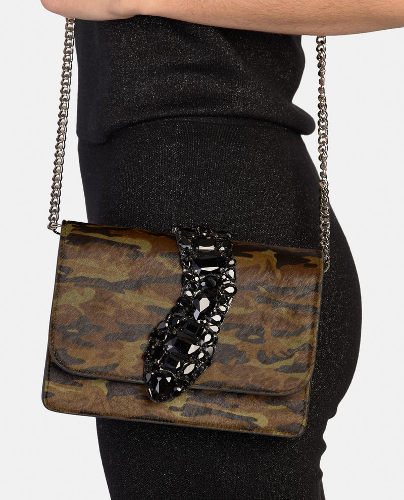 SNAKE FLAP SHOULDER BAG
