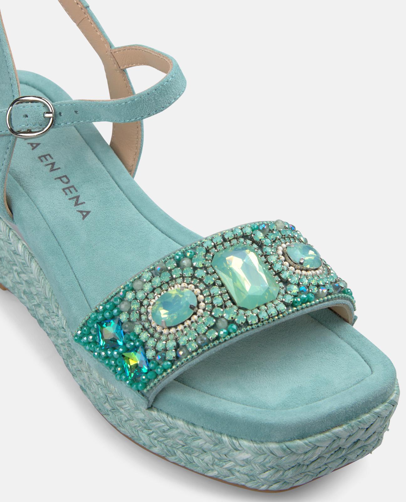 SANDALIA DE ESPARTO TIRA FRONTAL ABALORIOS