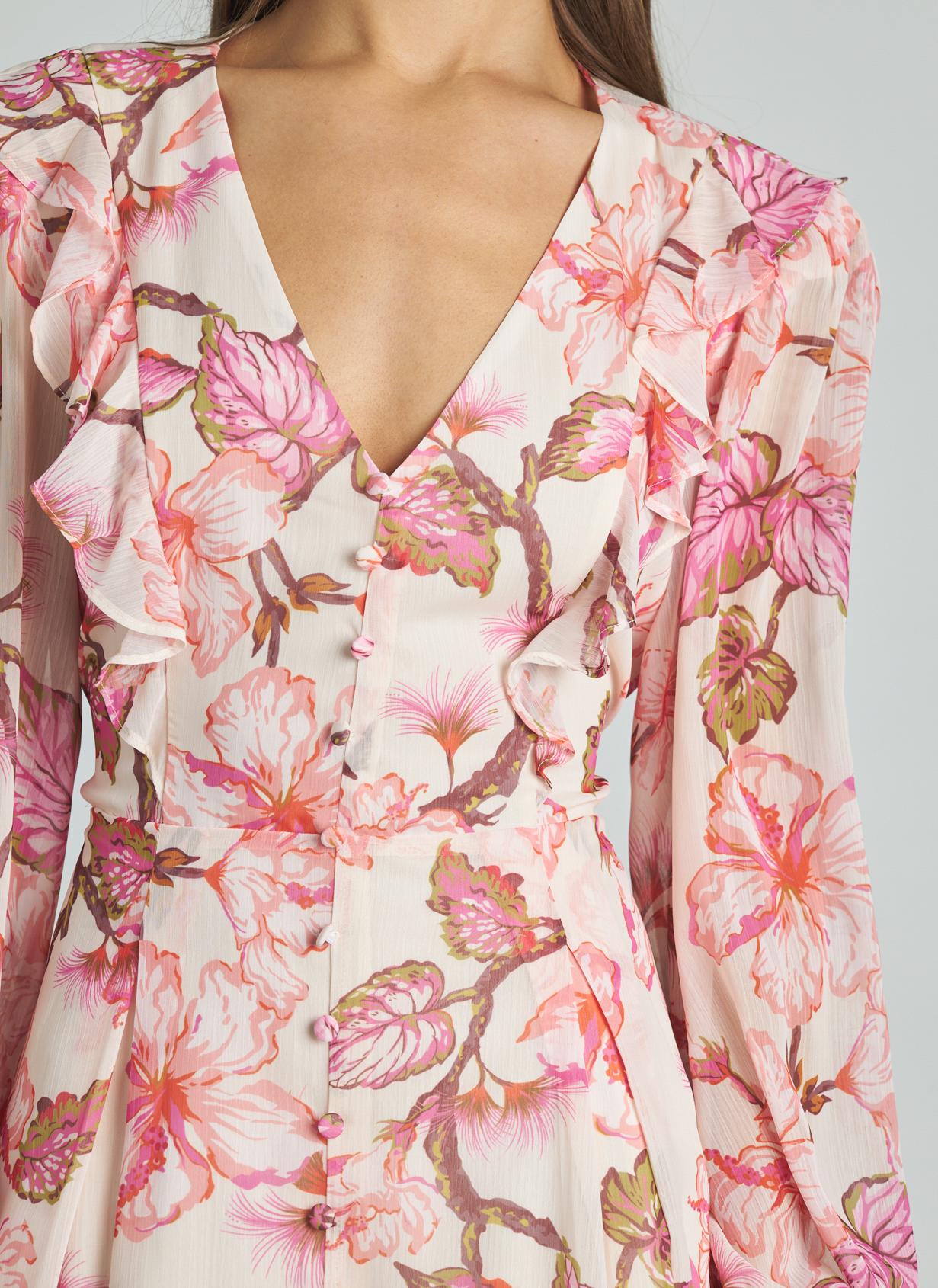SHORT DRESS WITH RUFFLE DETAIL