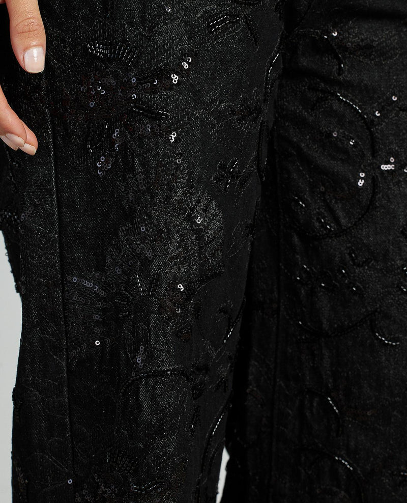 PANTALÓN RECTO DETALLES LENTEJUELAS