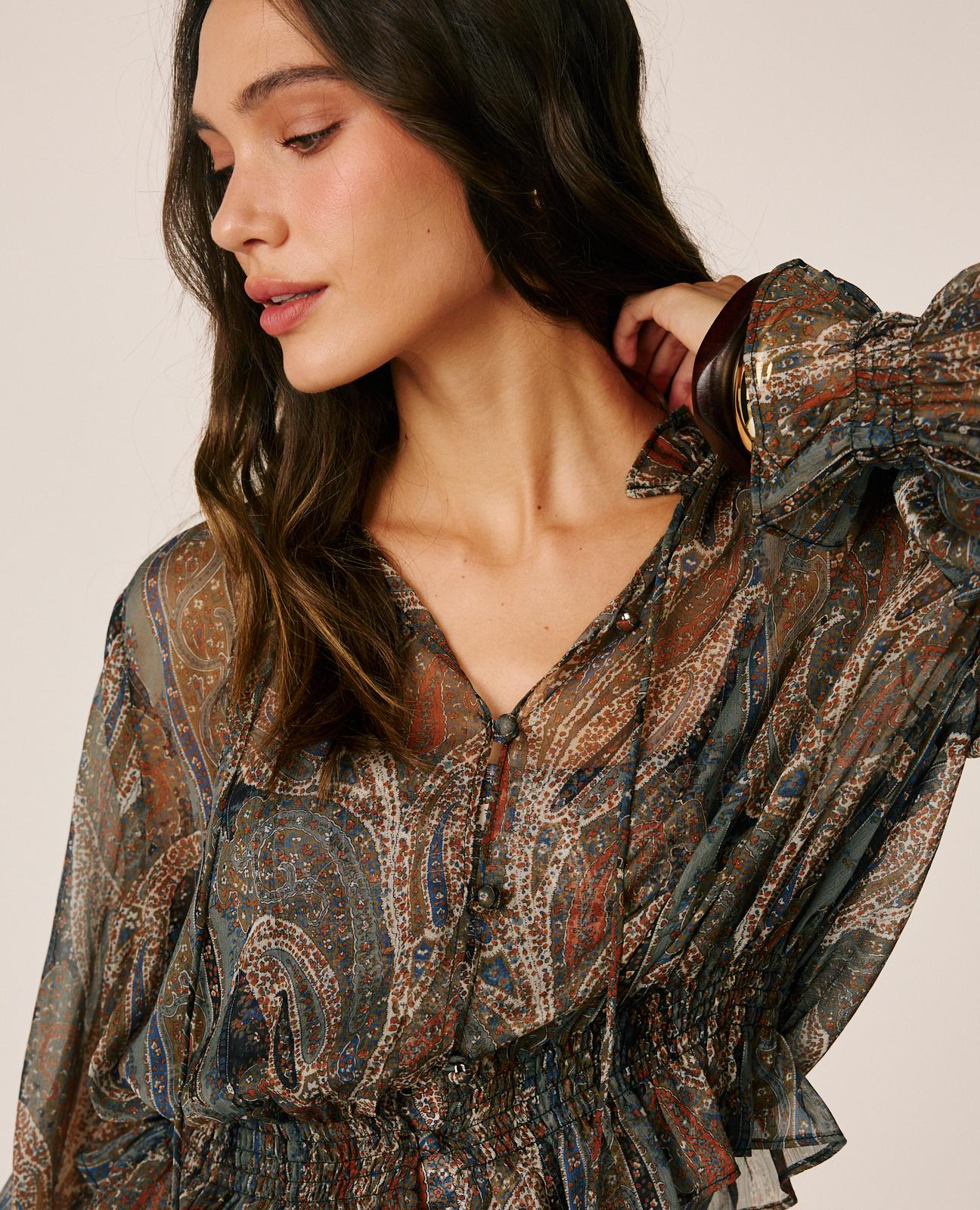 BLUSA GASA CON VOLANTES