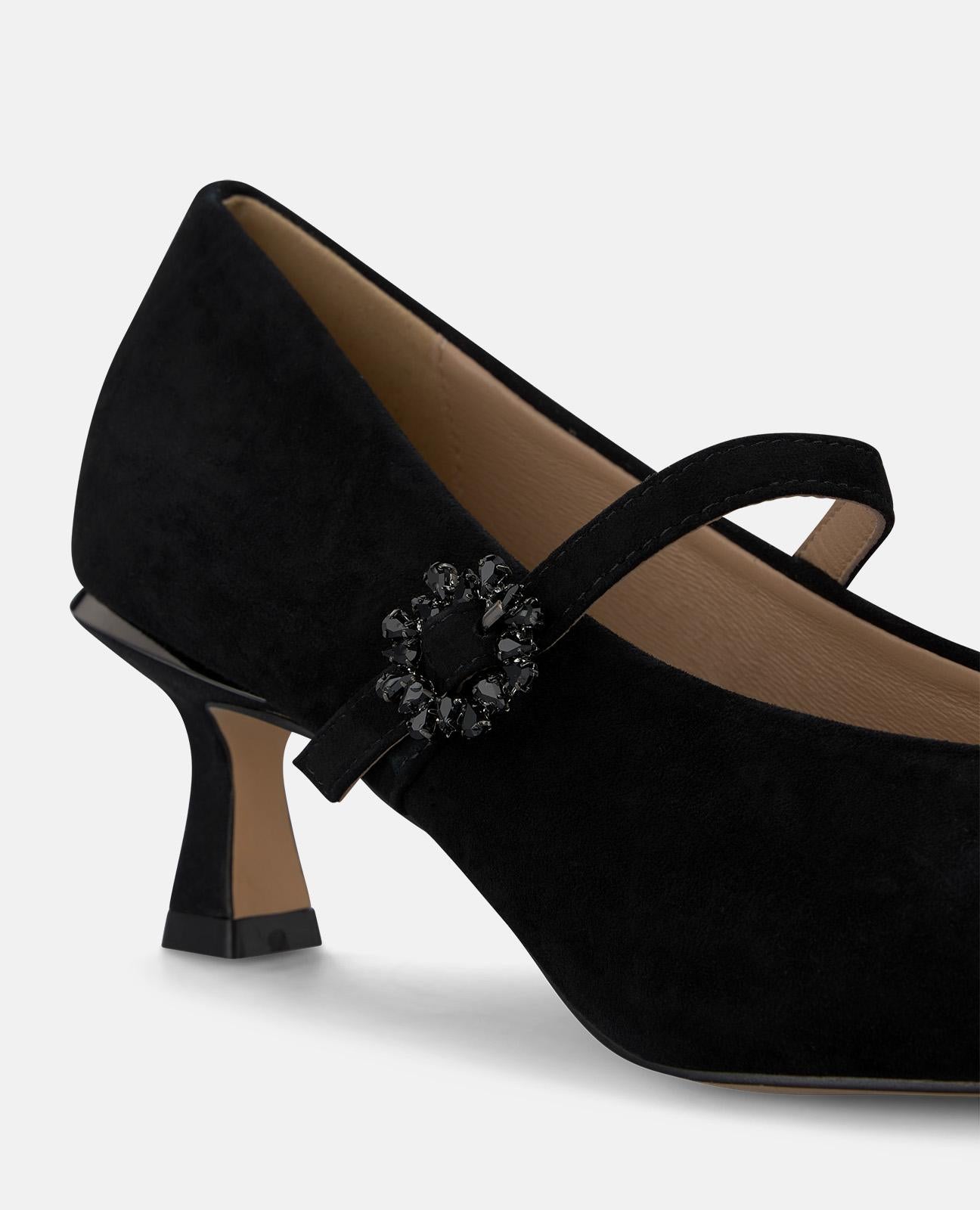 ZAPATO TACÓN DE ANTE CON HEBILLA
