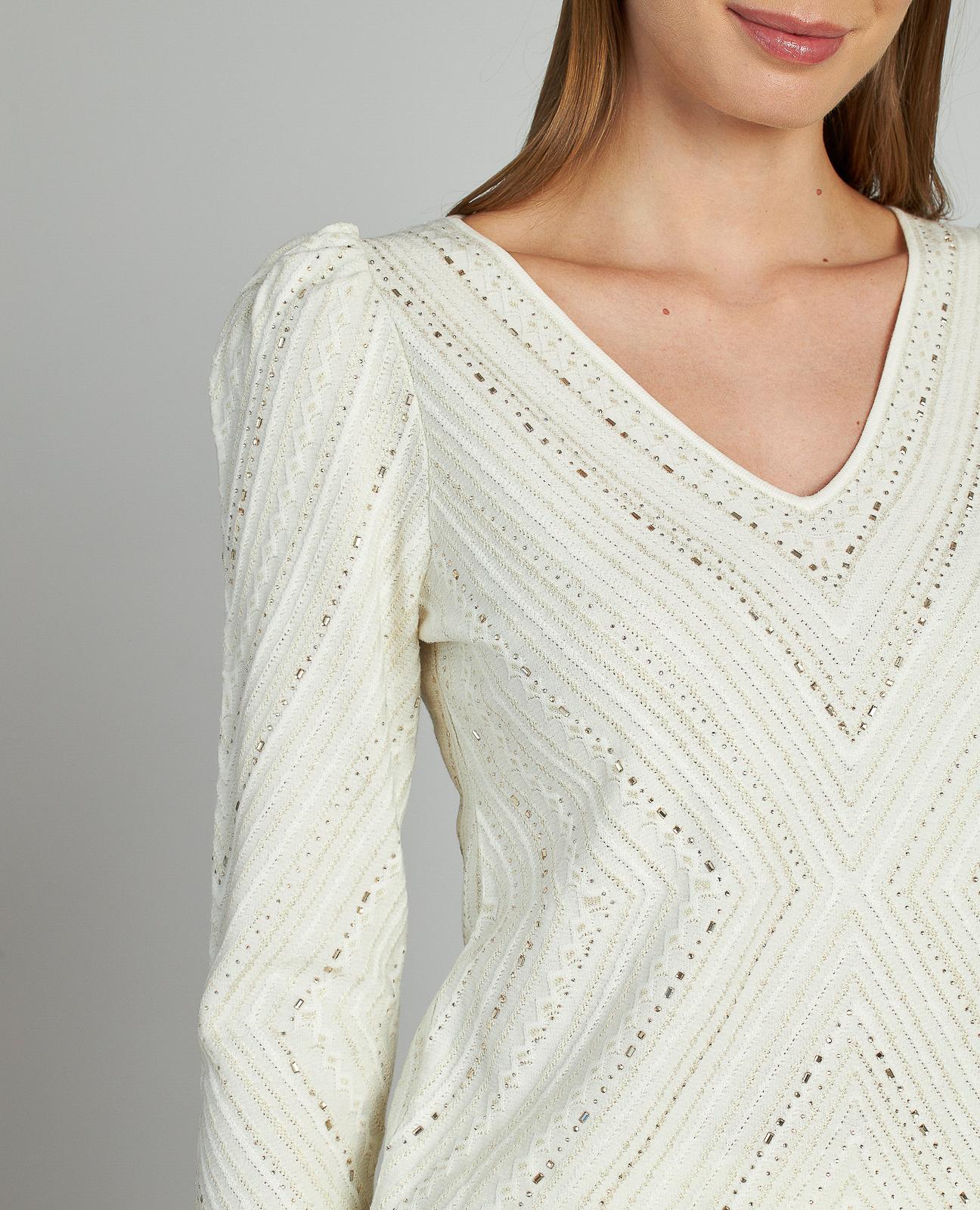 KNITTED SWEATER WITH RHINESTONES